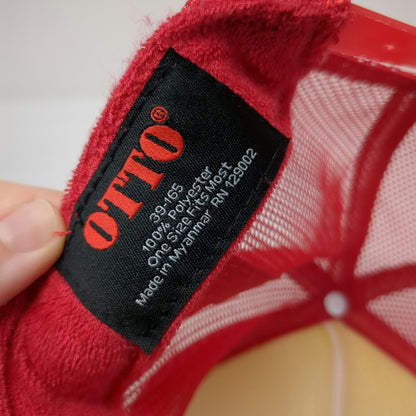 Otto Trucker Hat Red White OSFM Manhattan Beach CA Surfing Santa Xmas 2024 Foam