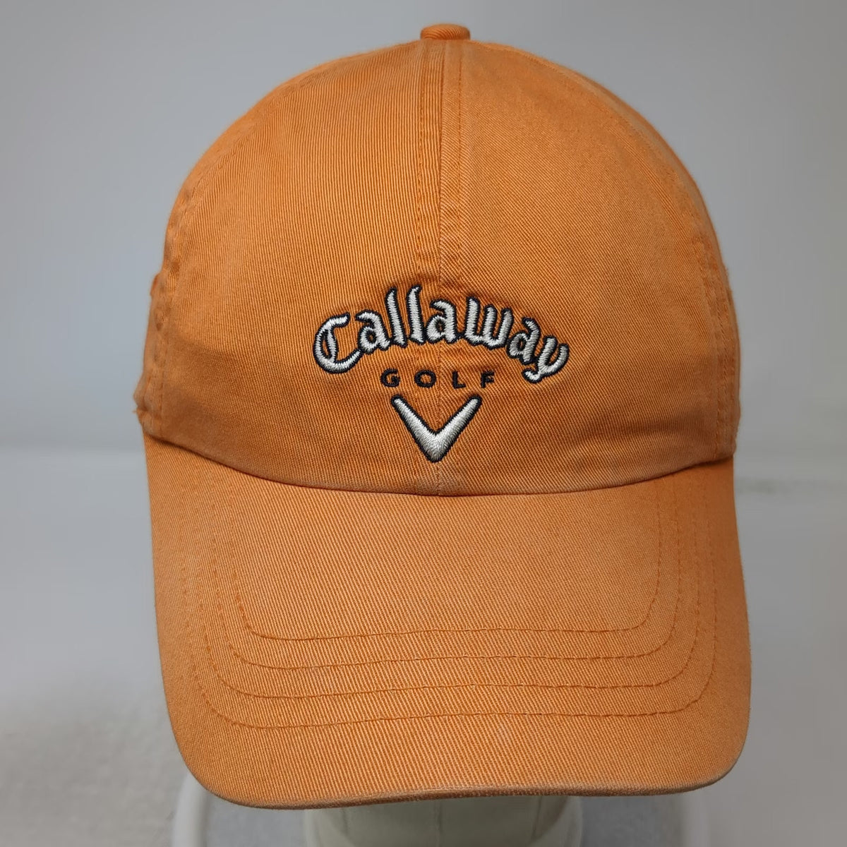 Callaway Baseball Cap Orange One Size Embroidered Golf Logo Slideback Strap Hat