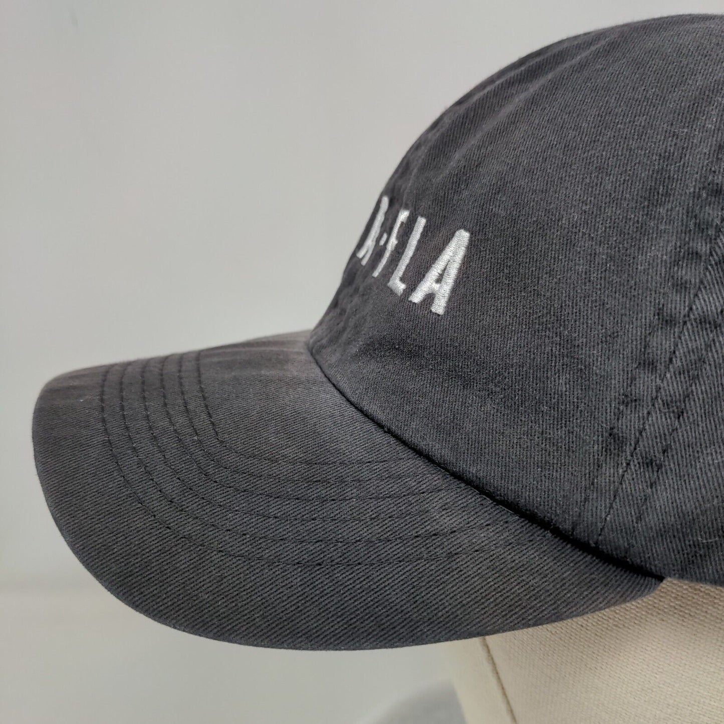 STA FLA Slideback Hat Black One Size Solid Embroidered Big Accessories