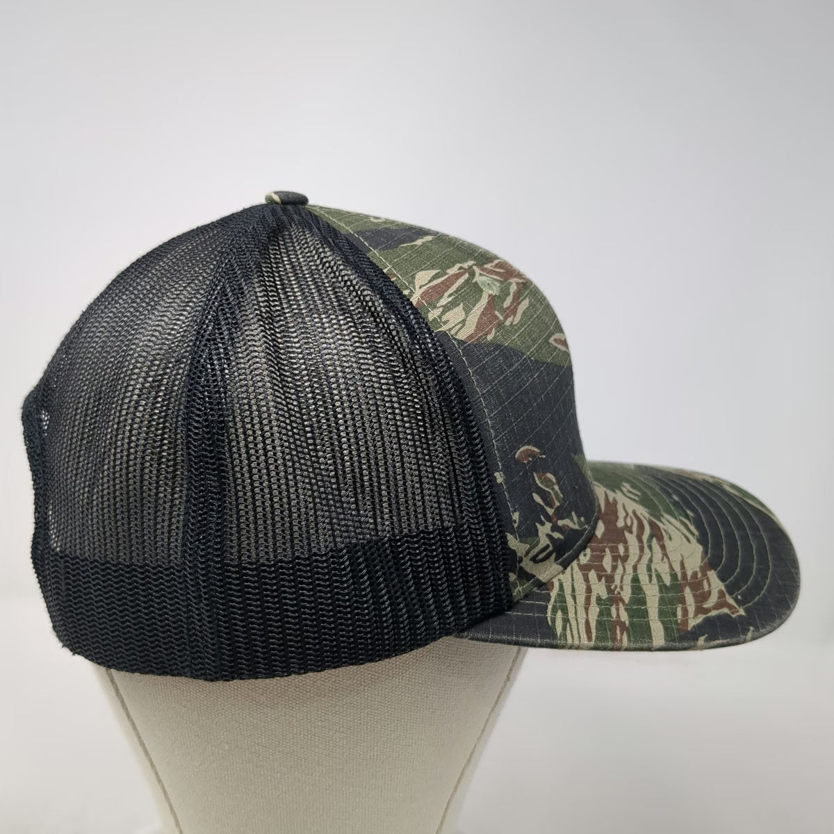 Richardson Trucker Hat Green Camo One Size Tiger Stripe Snapback HVAC Logo