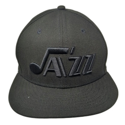 Utah Jazz NBA New Era Snapback Hat Black One Size HWC Nights Flat Brim 9FIFTY