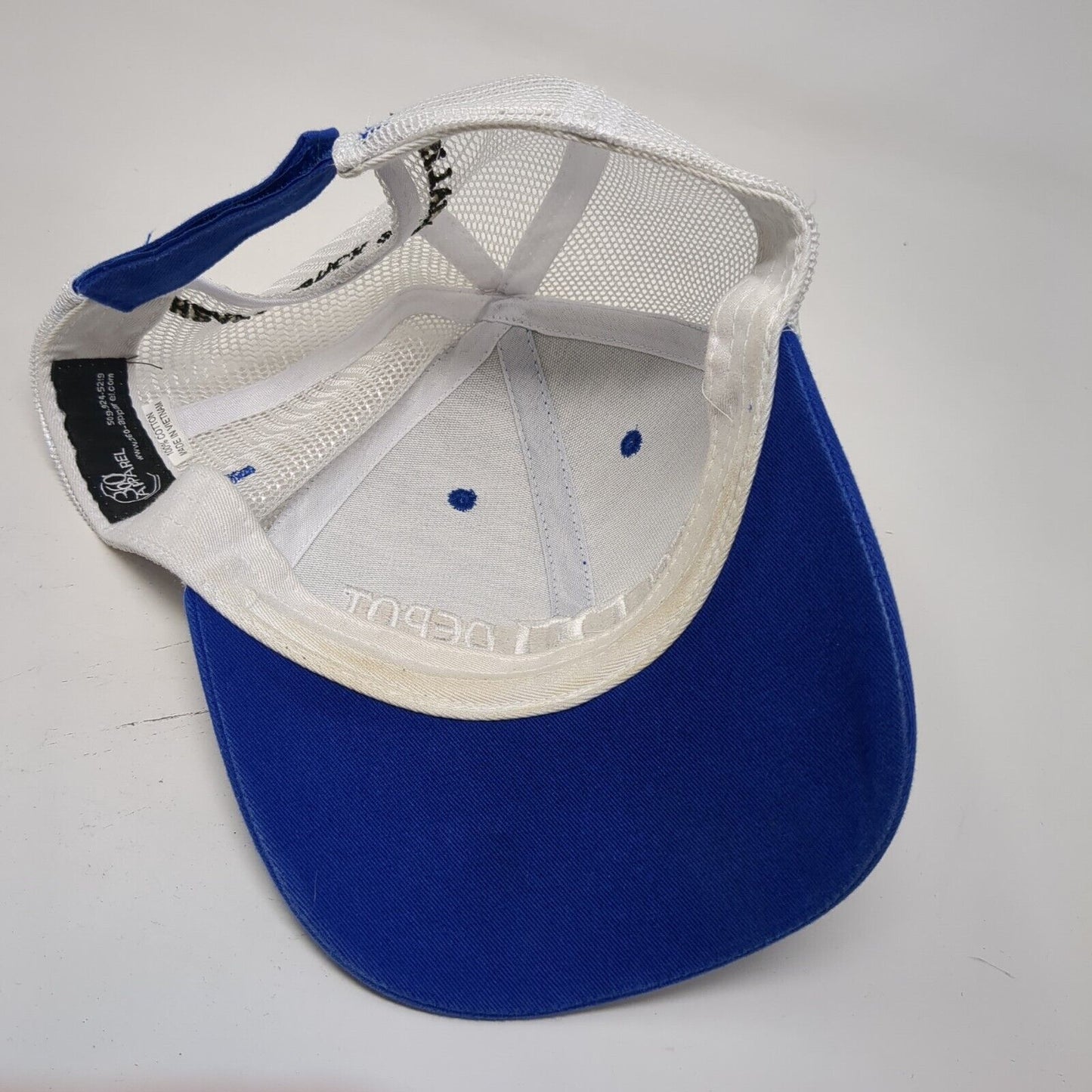 Diesel Depot Since 2000 Strapback Trucker Hat Blue One Size Mesh Back