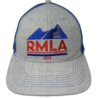 Knight Equipment Co Trucker Hat Gray Blue Red One Size RMLA Ski Lift 2024 Mtn
