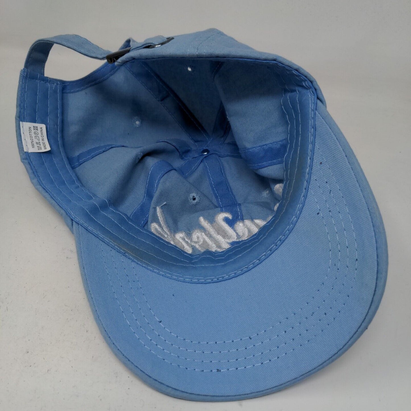 Unbranded Men's Slideback Hat Blue Adjustable Embroidered New York Logo Cotton