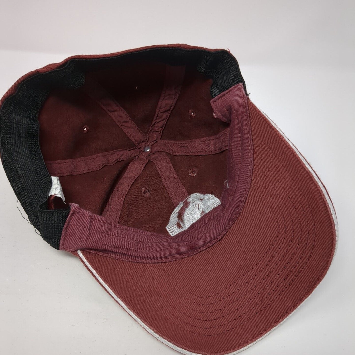 Unbranded Fitted Hat Red One Size Stretch Embroidered Logo 6 Panel