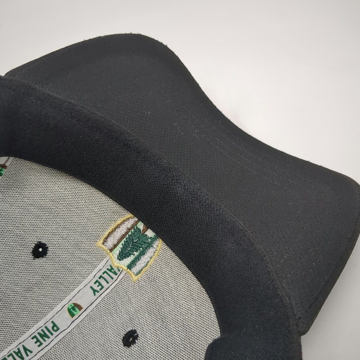 Pine Valley Baseball Cap Black XL Mesh Fitted Pine Tree Logo Hat Embroidered