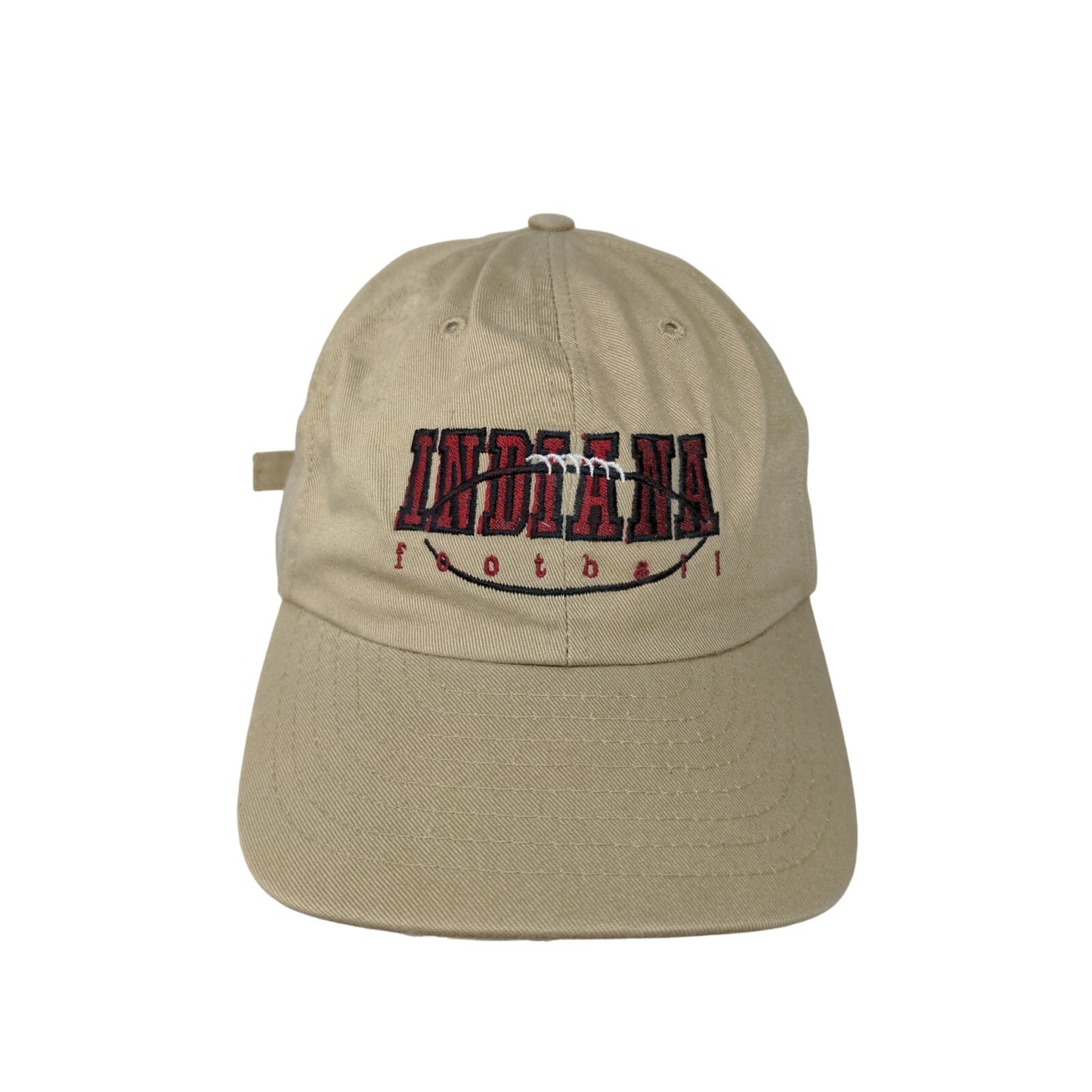Indiana Football Slideback Hat DeLong Size M-L Brown Tan Embroidered