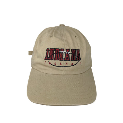 Indiana Football Slideback Hat DeLong Size M-L Brown Tan Embroidered