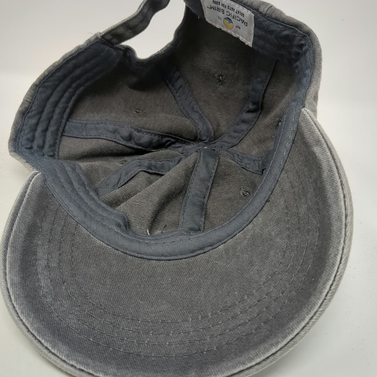 Pacific Brim Baseball Cap Gray One Size Hat Wake & Lake Embroidered Slideback