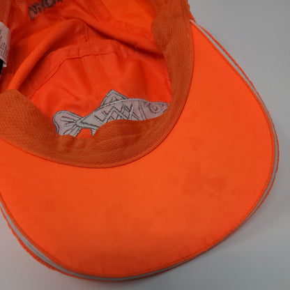 Fish Strapback Hat Orange One Size Adjustable Embroidered Cancun