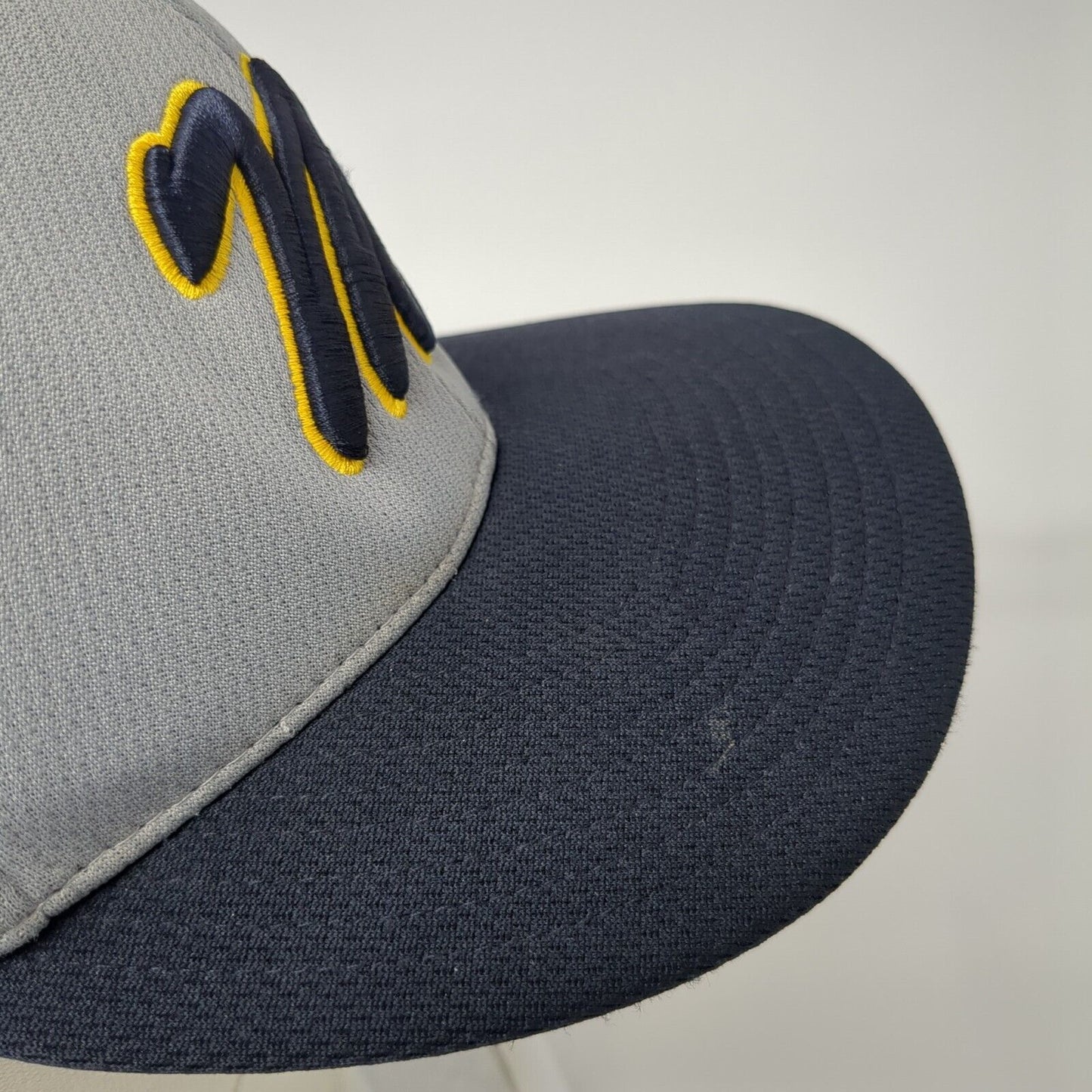 Letter M Fitted Hat Gray L/XL Embroidered Vented Holes 6 Panel Dryve Richardson