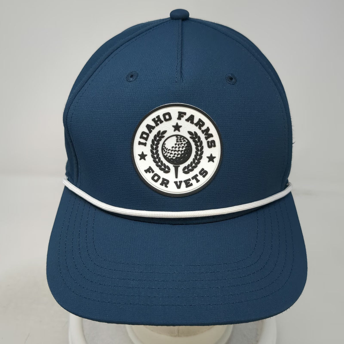 Cap America 5 Panel Blue Hat One Size Idaho Farms For Vets Golf Rope Snapback