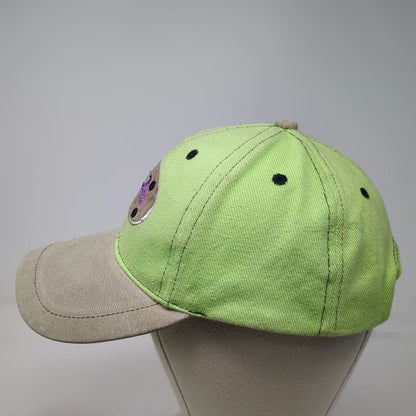 Baseball Cap Green One Size Purple Fishing Fly Lure Slideback Tan Contrast Hat
