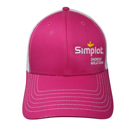 Simplot Grower Solutions Snapback Trucker Hat Pink OS Adjustable Mesh Back Otto