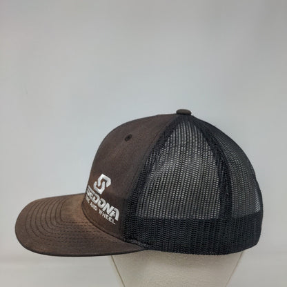 Sedona Tire and Wheel Snapback Trucker Hat Black One Size Adjustable Mesh Back