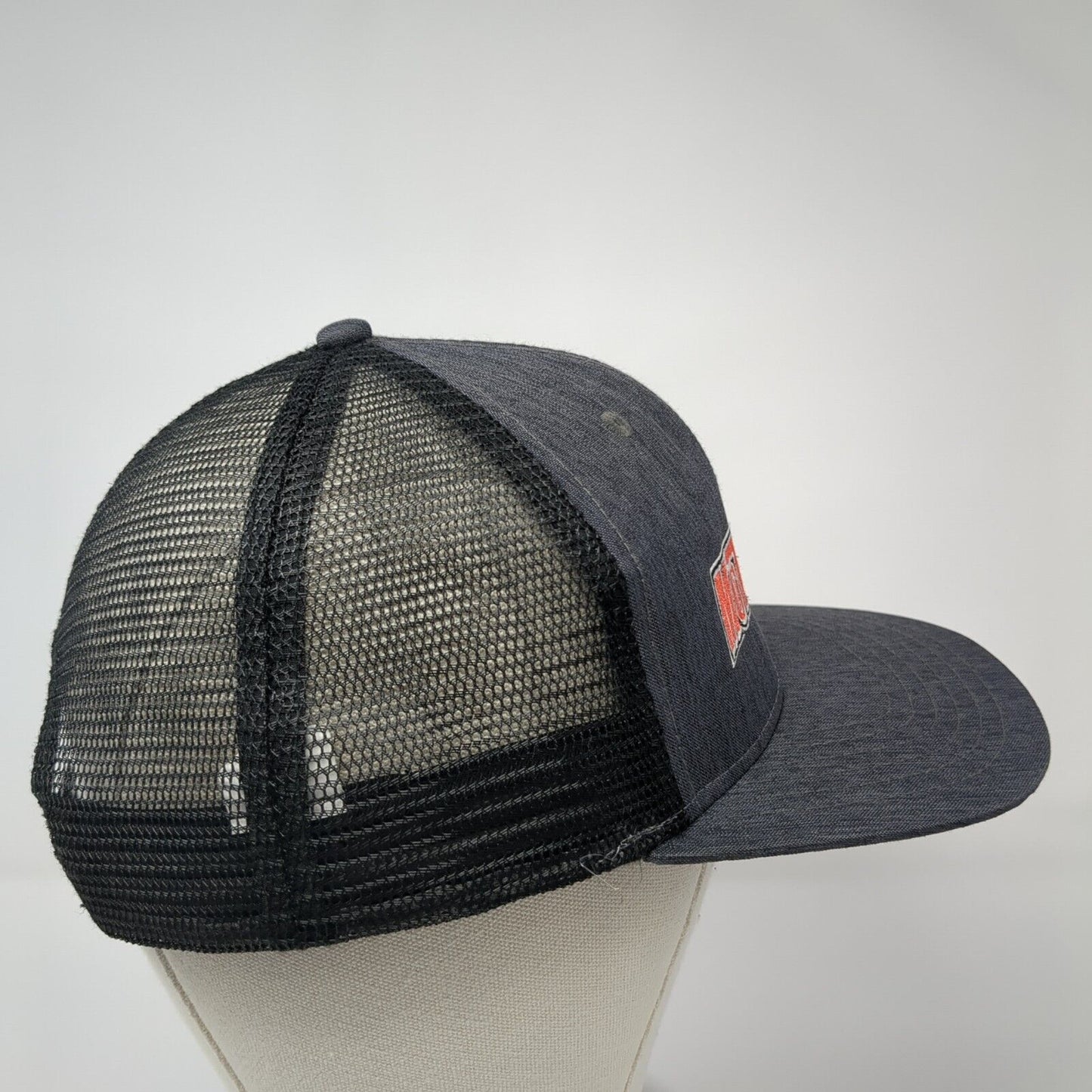 MotoSport Snapback Trucker Hat Gray One Size Mesh Back Ivory Headwear