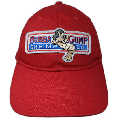 Bubba Gump Snapback Red One Size Hat Shrimp Restaurant Logo Cotton Patch 6 Panel