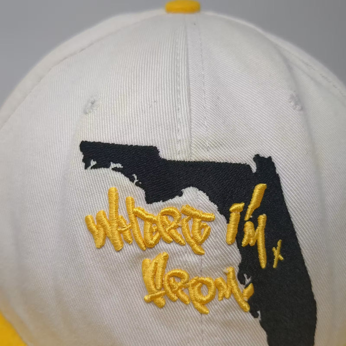 New Era 59FIFTY Florida Where I'm From Fitted Hat White Yellow Size 7 5/8