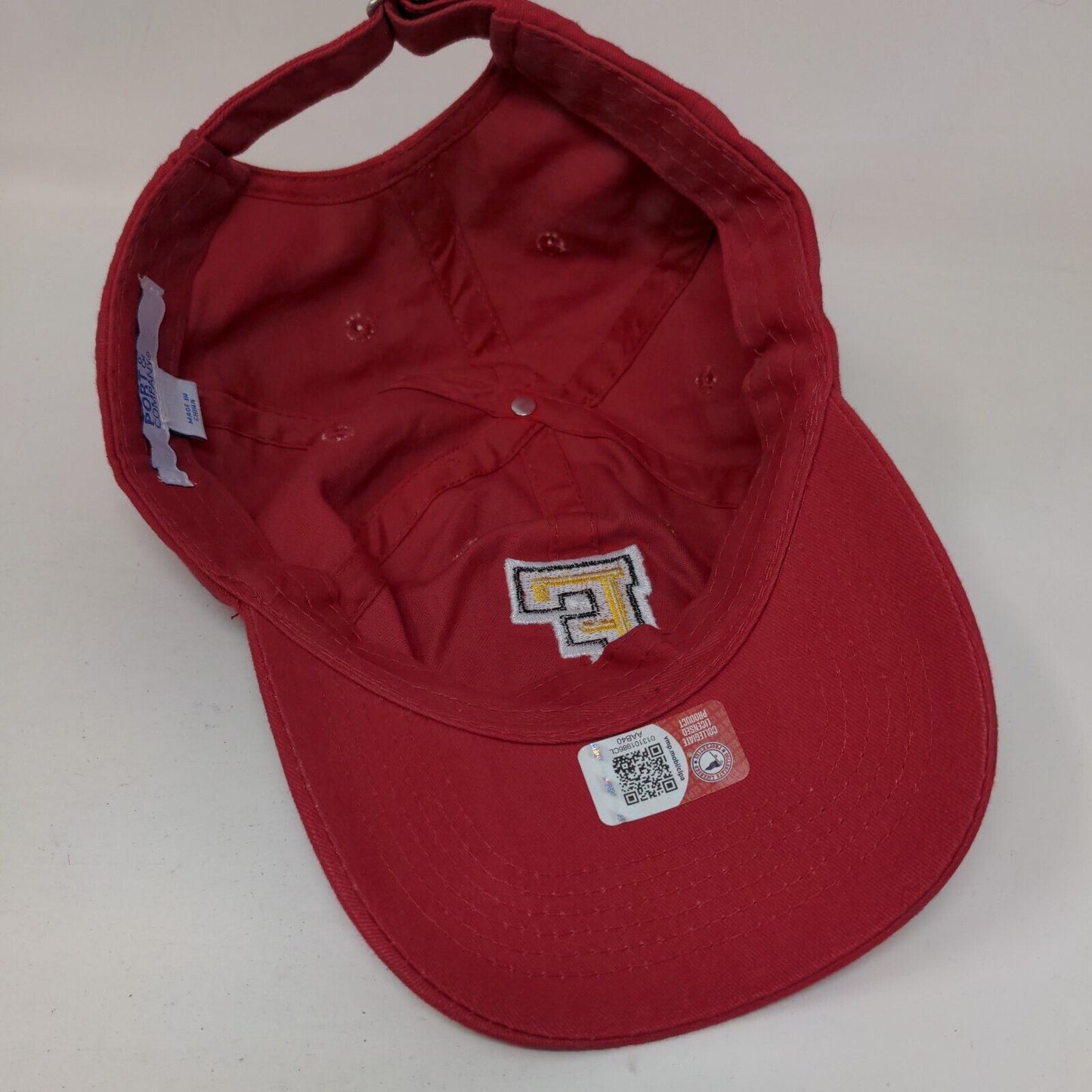 F Initial Slideback Hat Red One Size Adjustable Embroidered Port & Company