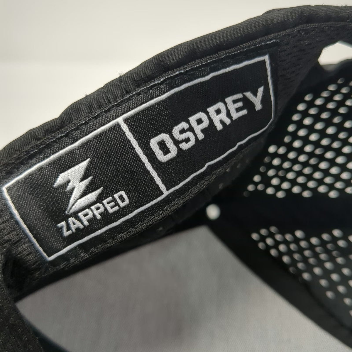 Zapped Trucker Hat Black One Size Perforated Mesh Snapback ETS Rubber Patch Flat