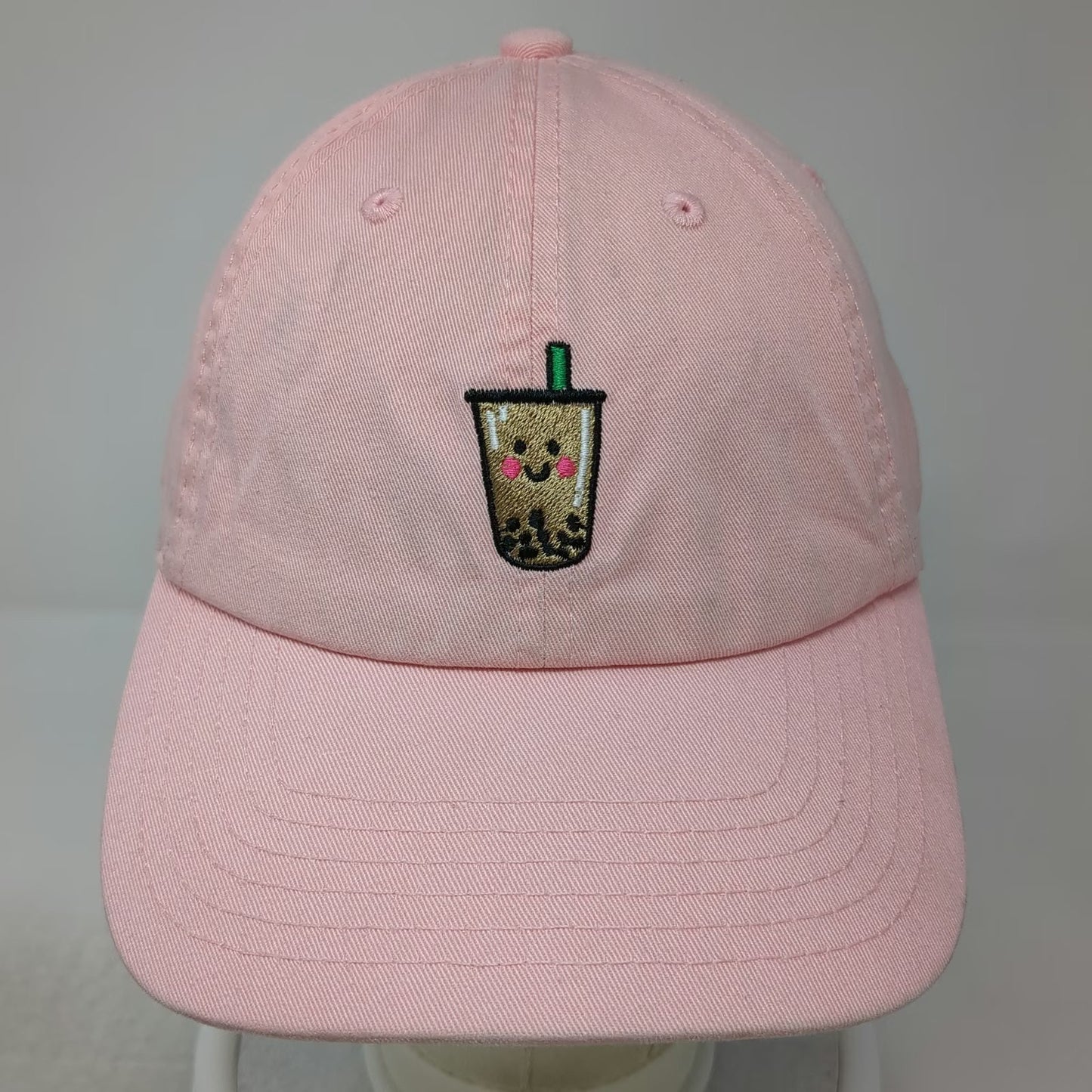 USA Premium Headwear Baseball Cap Pink One Size Boba Tea Cotton Hat Slideback