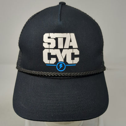 Cobra Trucker Hat Black One Size STACYC Logo Mesh Snapback Rope Brim Electric