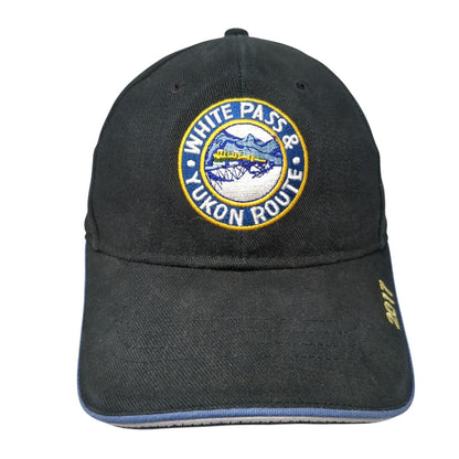 White Pass & Yukon Route Strapback Hat Black One Size Skagway Alaska