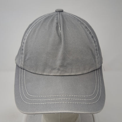 Unbranded Strapback Hat Gray Zinc One Size Adjustable Vent Holes Blank
