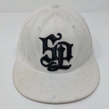 SP Southpole Boys Fitted Hat White Size 6 5/8 Embroidered 6 Panel Cotton