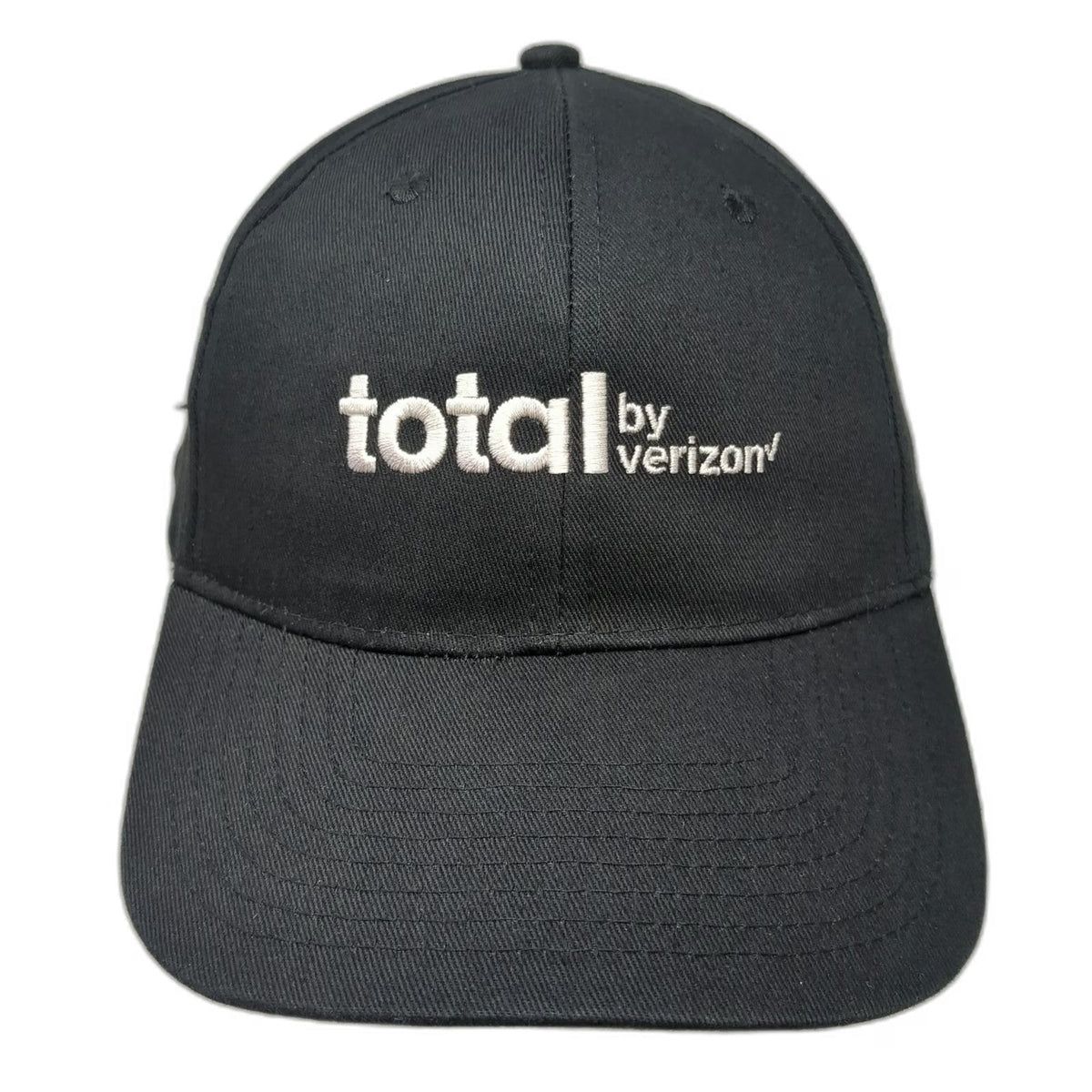 Hit Total by Verizon Logo Embroidered Black Baseball Cap Hat One Size Strapback