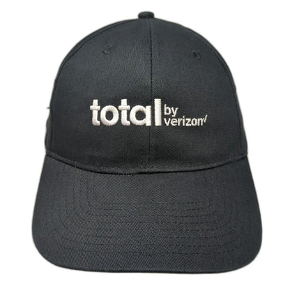 Hit Total by Verizon Logo Embroidered Black Baseball Cap Hat One Size Strapback