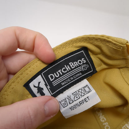 DB Dutch Bros 92 Snapback Hat Tan One Size Adjustable Embroidered Logo Rpet