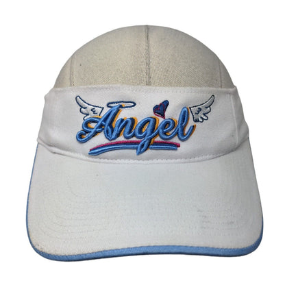 Angel Strapback Sun Visor Hat White One Size Embroidered New Vibe