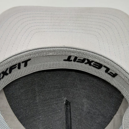 TravisMathew Golf Baseball Cap Gray XL Mesh Flexfit Horizontal Stripes Hat