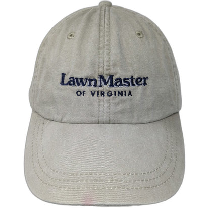 Adams Baseball Cap Beige Blue One Size LawnMaster Virginia Leather Strap Hat