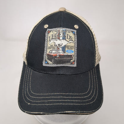 Laid-Back Legends Ford Mustang Strapback Hat Black OSFA Adjustable Mesh Cobra