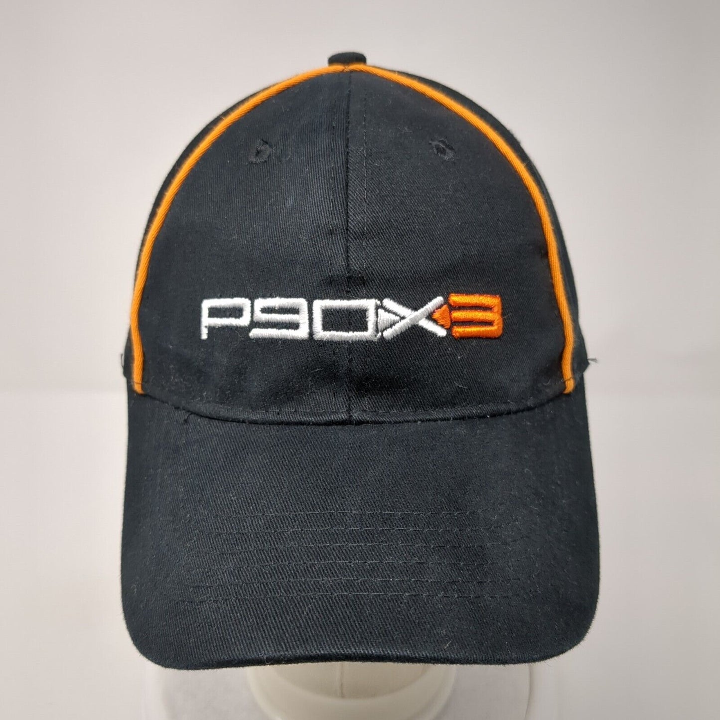 P90X3 Strapback Hat Black One Size Solid Adjustable Embroidered Piping