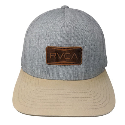 RVCA Snapback Hat Multi Mid Fit Leather Patch Colorblock Vent Holes