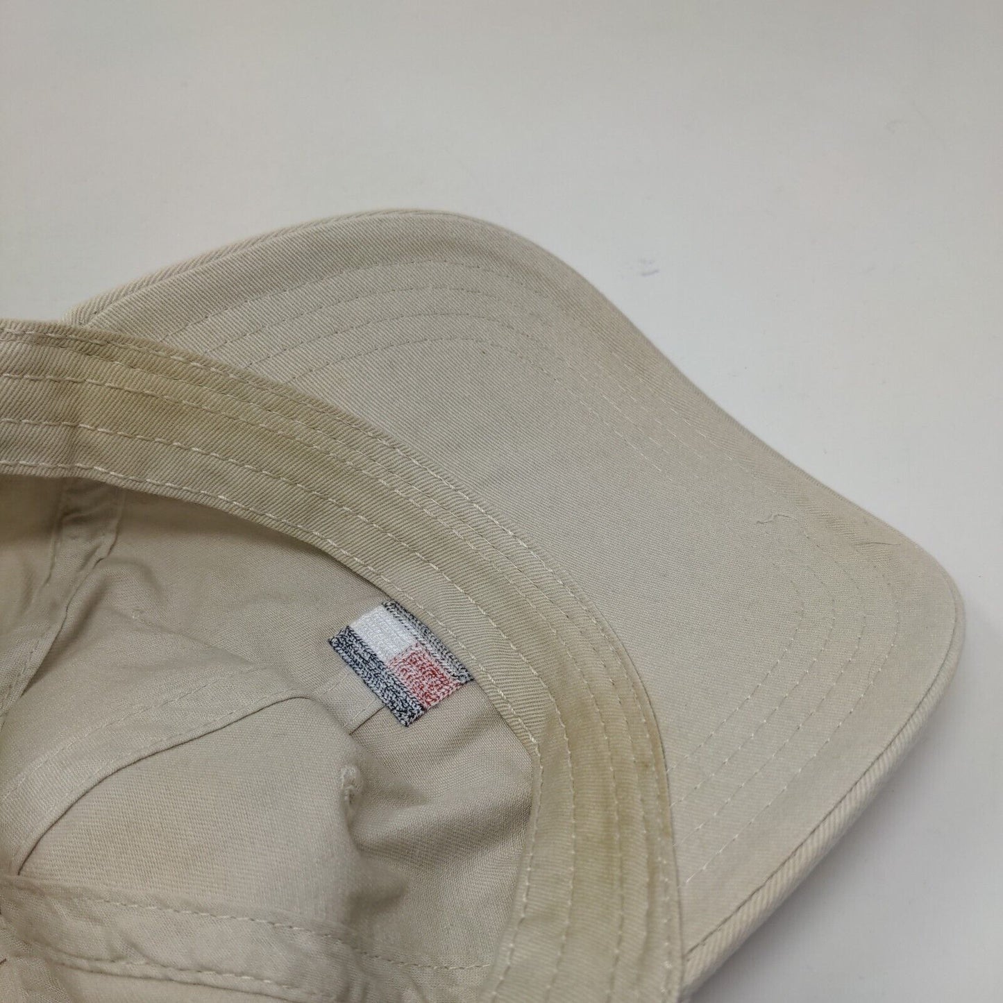 Tommy Hilfiger Slideback Hat Tan One Size Embroidered Logo 6 Panel