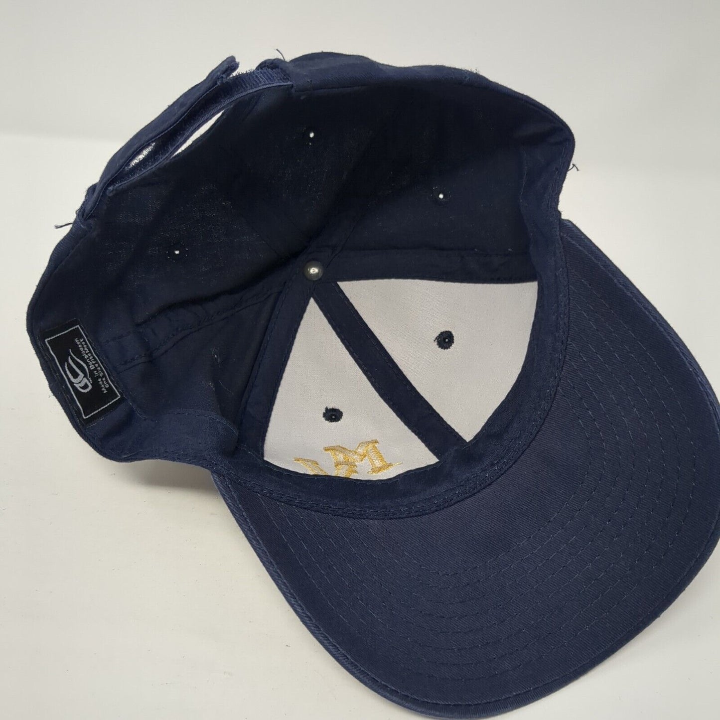 MV Strapback Hat Blue One Size Adjustable Embroidered Outdoor Cap
