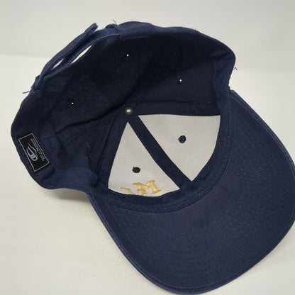 MV Strapback Hat Blue One Size Adjustable Embroidered Outdoor Cap