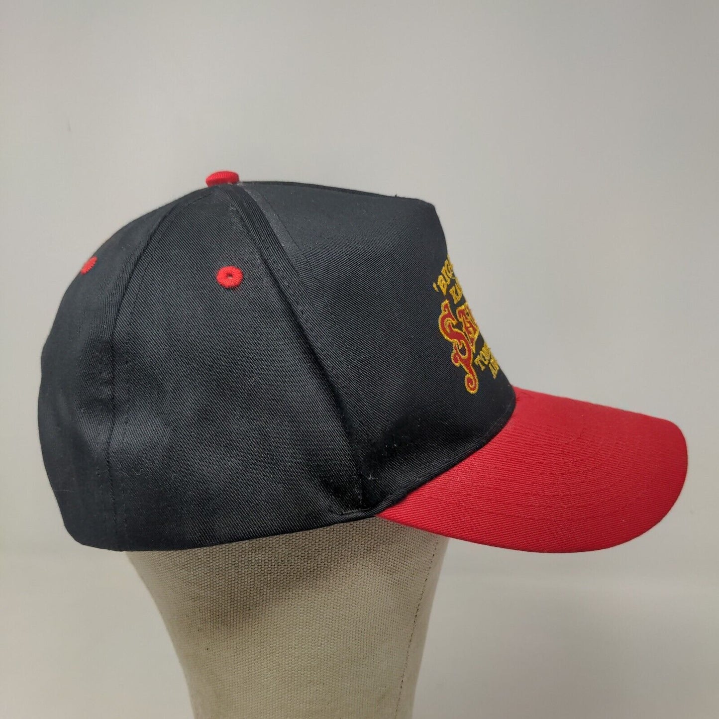 Otto Mens Snapback Trucker Hat Black Red OSFM Embroidered Big Nose Kate's Saloon