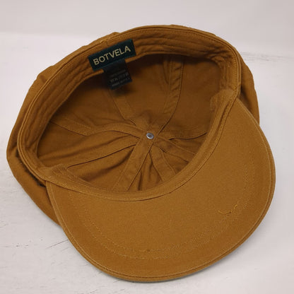 Botvela Newsboy Cap Brown 7 1/8 Cotton Twill 8 Panel Flat Cabbie Gatsby Hat