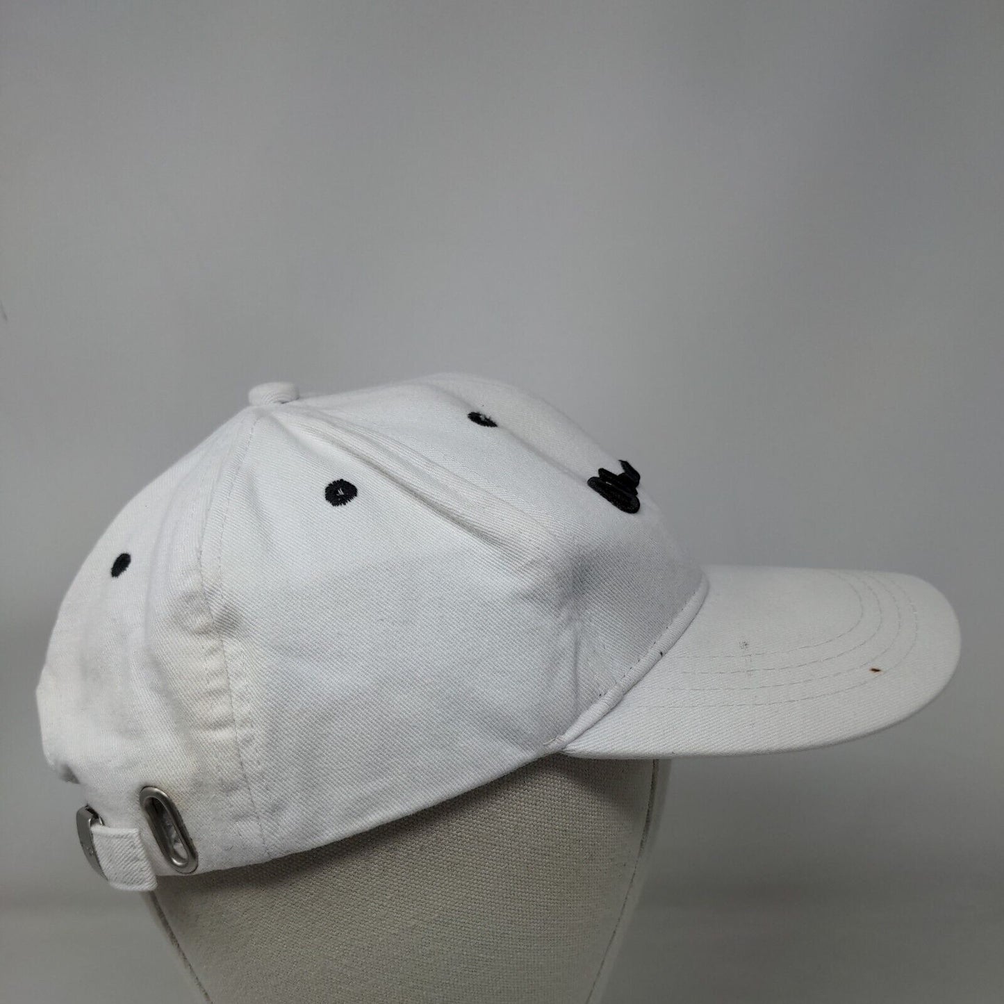 Champion Slideback Hat White One Size Adjustable Embroidered 6 Panel Cotton