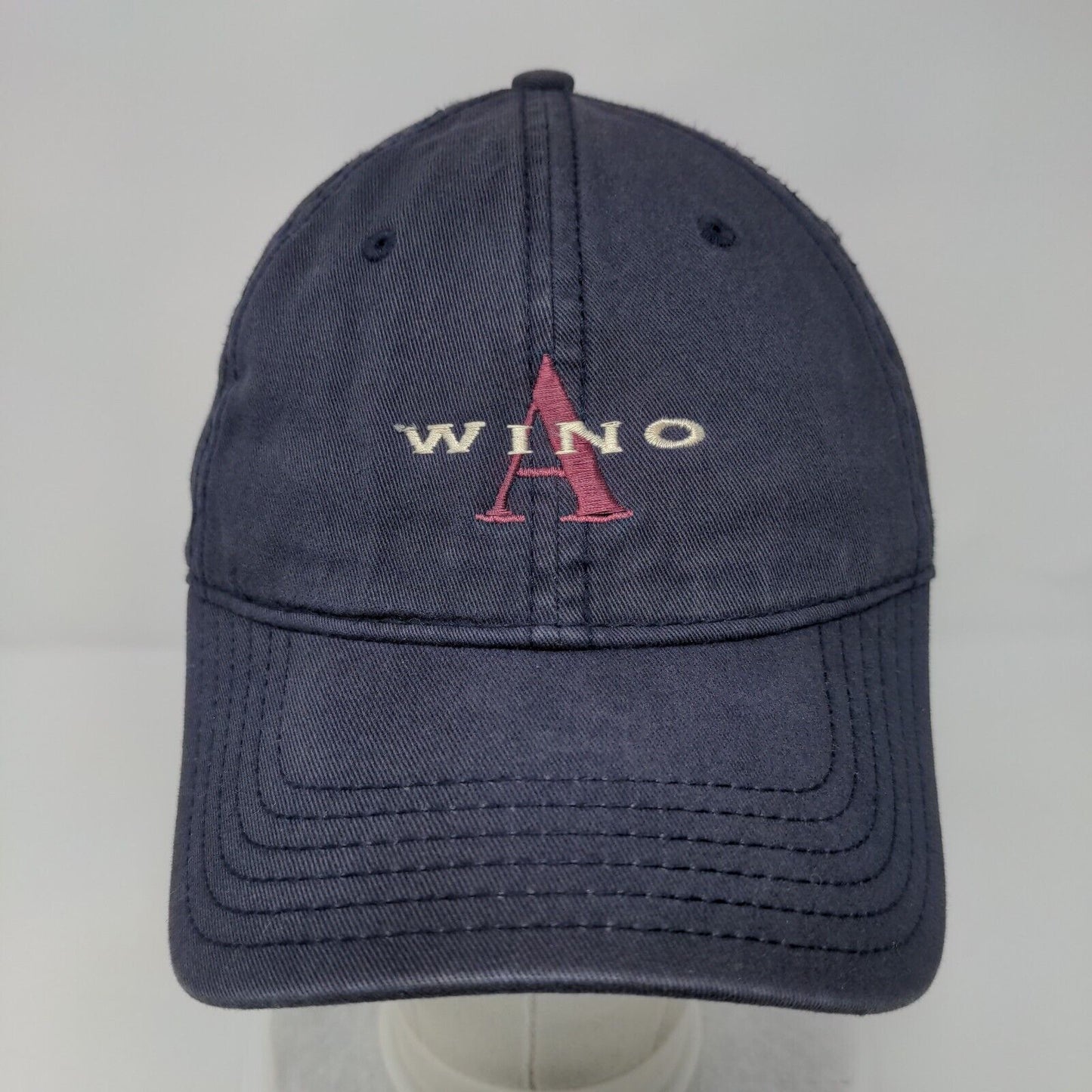 A Wino Strapback Hat Blue OSFA Adjustable Embroidered Attitude 101