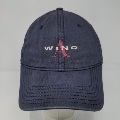 A Wino Strapback Hat Blue OSFA Adjustable Embroidered Attitude 101