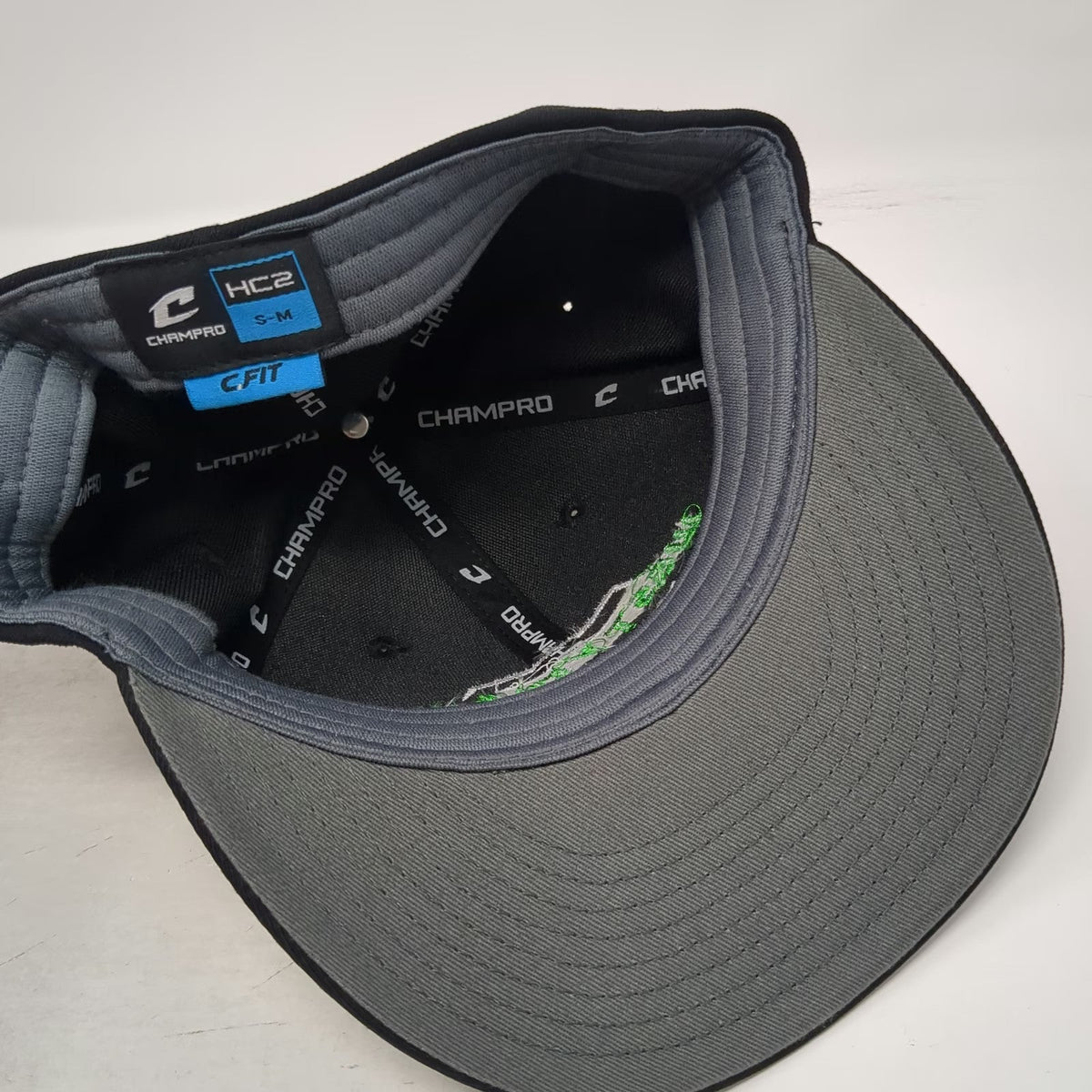 Champro Baseball Cap Black M West Valley Embroidered Stretch Fit Grey Under Hat