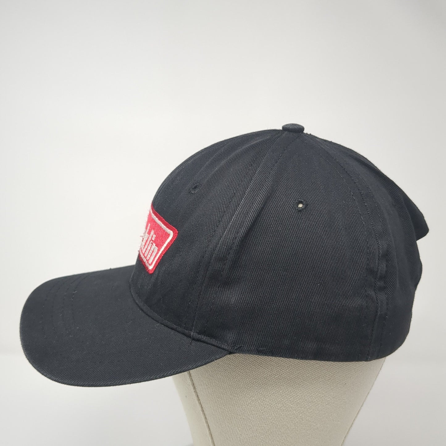 Shanklin Slideback Hat Black One Size Adjustable Leather Strap Cali Fame