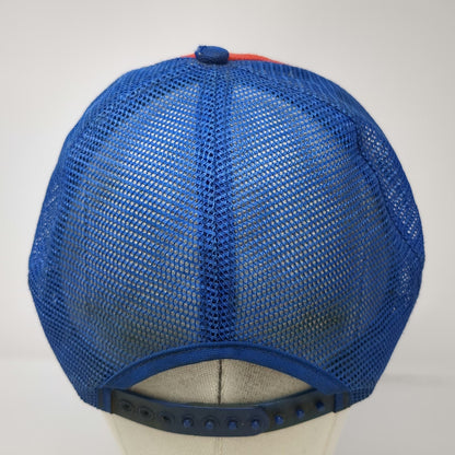 Trucker Hat Red Blue B & J Elevators Ririe Idaho Mesh Grain Elevator Vintage