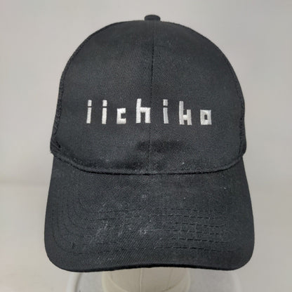 iichiko Snapback Trucker Hat Black OSFM Adjustable Embroidered Mesh Back